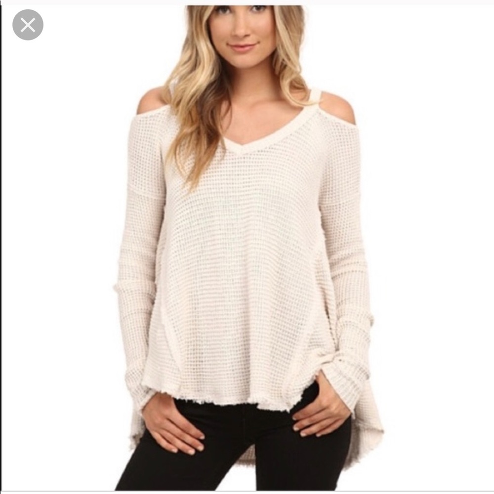 Free People Cold Shoulder Cutout Sweater